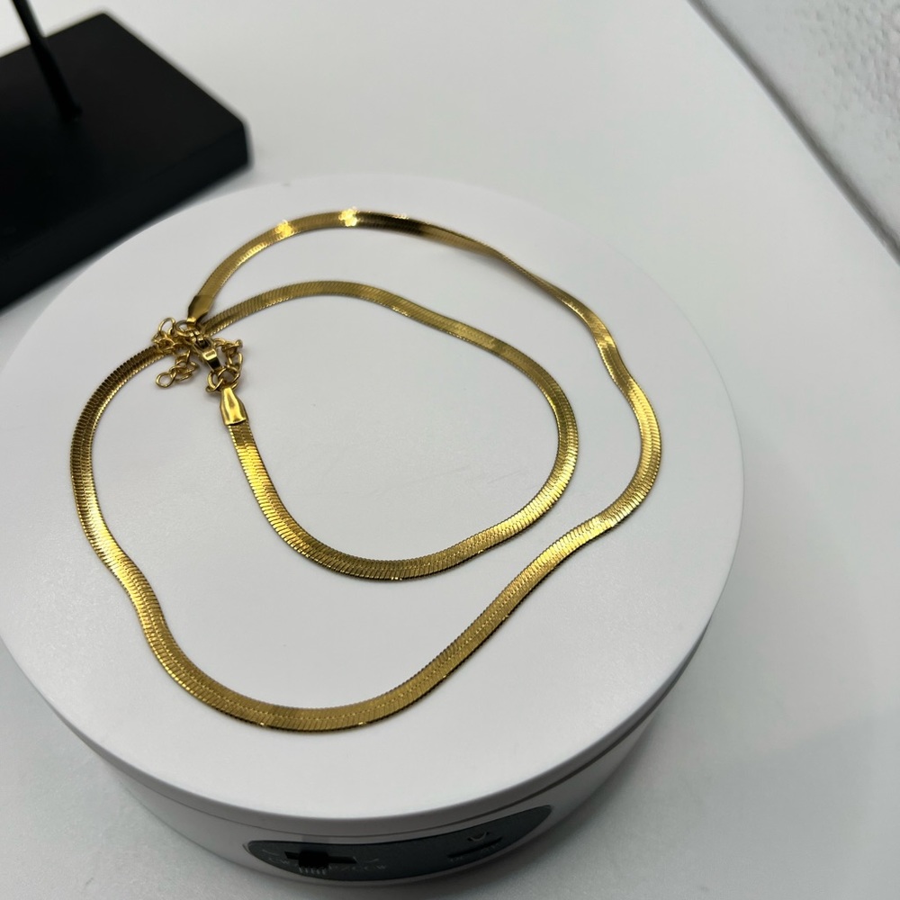 Never Fade 18" Stainless Steel‎ Herringbone Necklace NEW